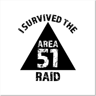 I Survived The Area 51 Raid (Black) Posters and Art